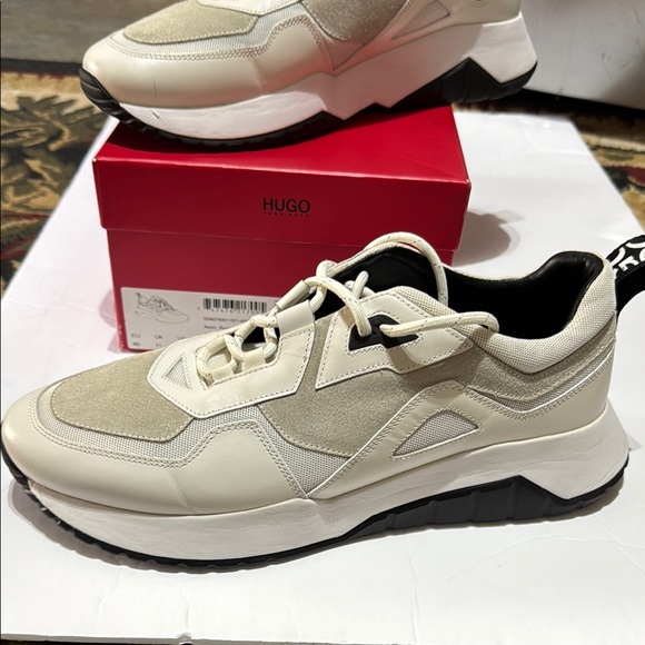 HUGO suede and White leather Sneakers - Picture 1 of 11